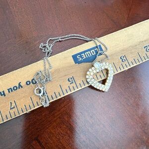 Vintage Heart Rhinestone Necklace